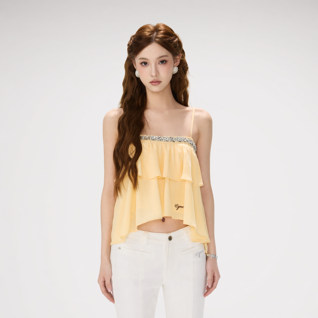 CYNR Crystal Ruffle Cami – Vest &amp; Tank Tops