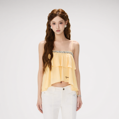 CYNR Crystal Ruffle Cami – Vest &amp; Tank Tops