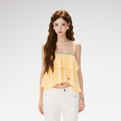 CYNR Crystal Ruffle Cami – view 4
