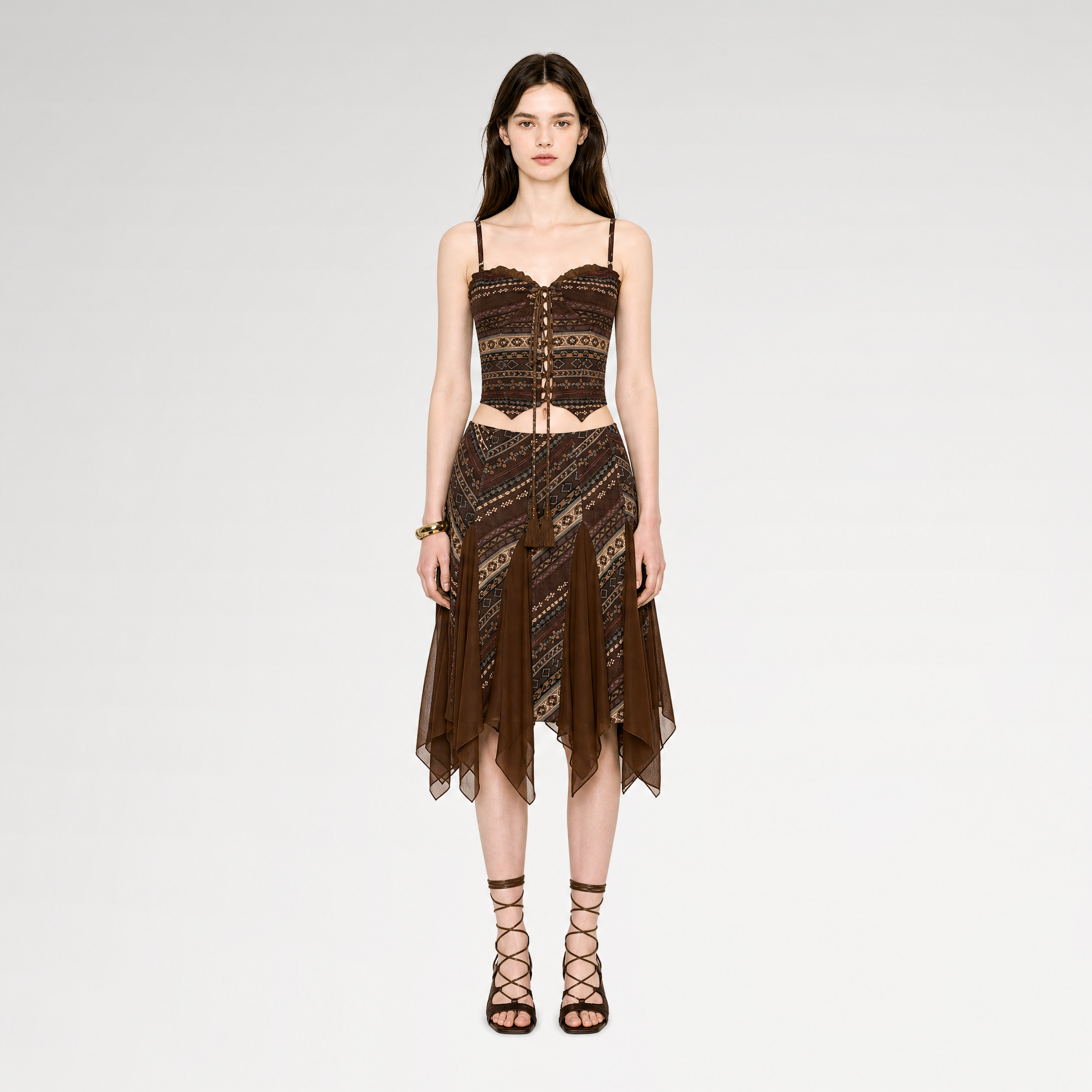 Boho Corset Skirt Set
