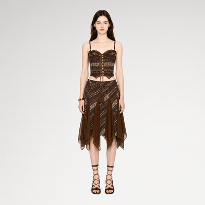 Boho Corset Skirt Set