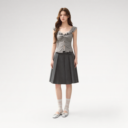 Ruffle Knot Fitted Top