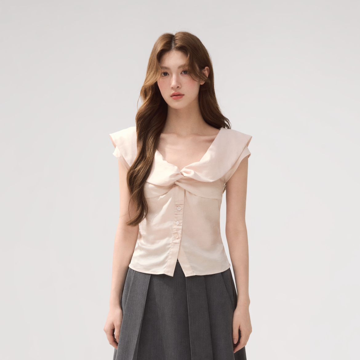 Lyocell V-Neck Blouse