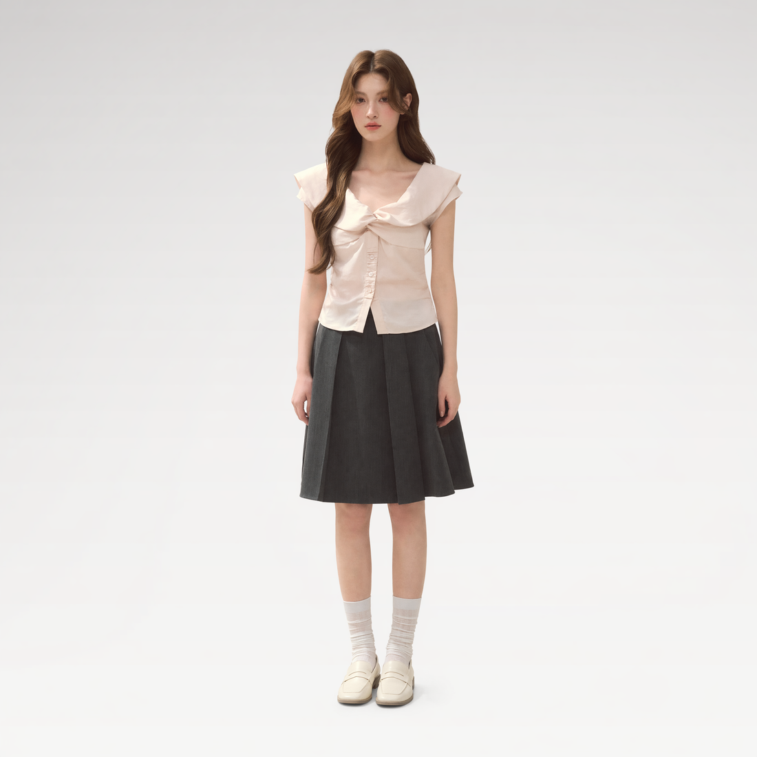Lyocell V-Neck Blouse