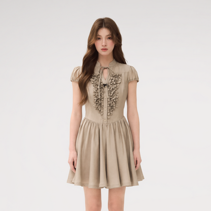 Acetate Ruffle Midi Dress
