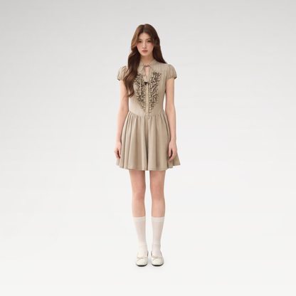 Acetate Ruffle Midi Dress