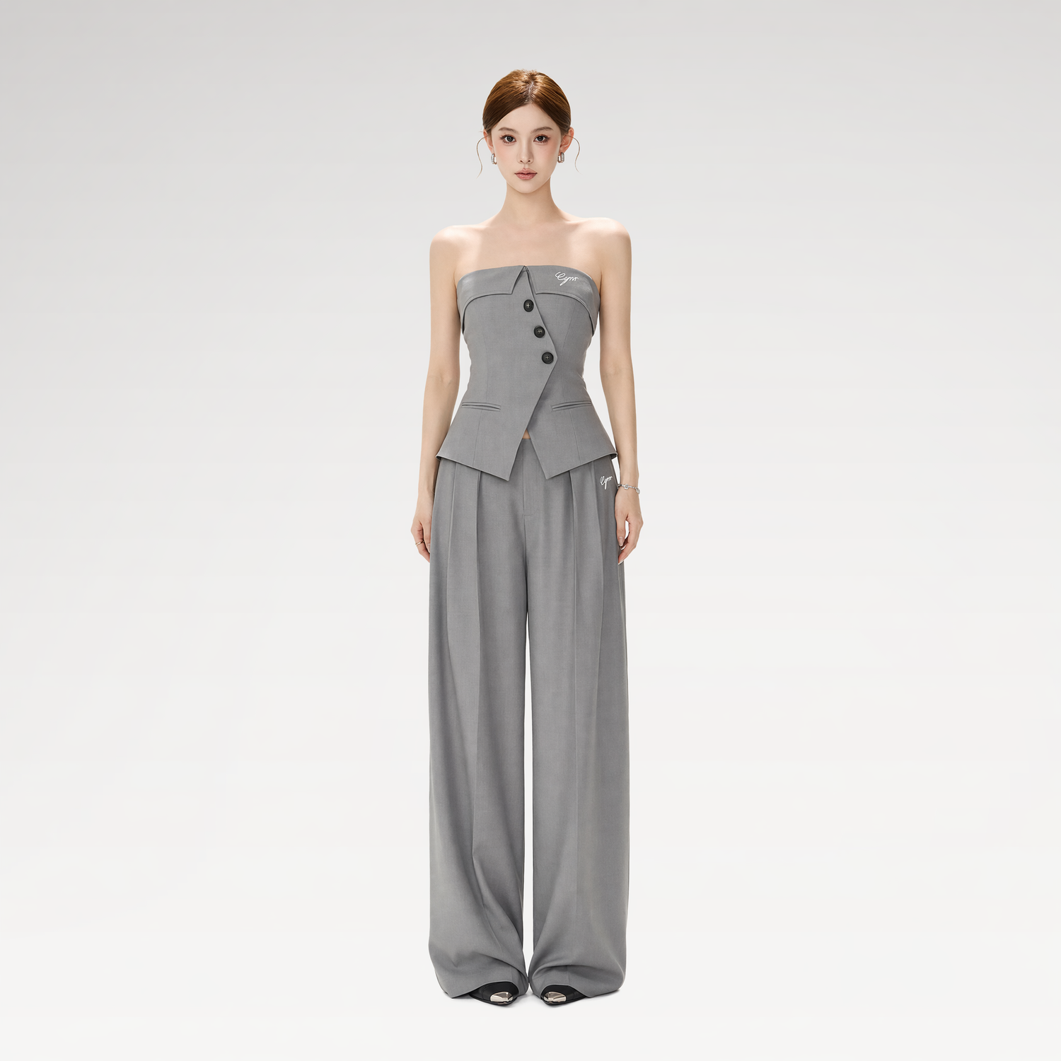 Structured Wide-Leg Suit Set