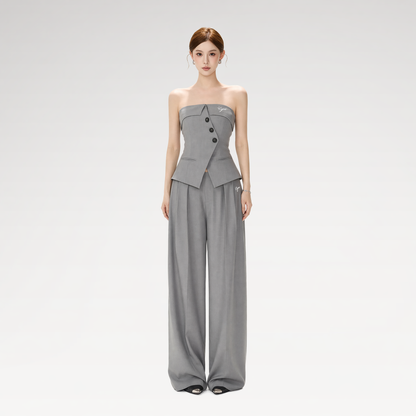Structured Wide-Leg Suit Set