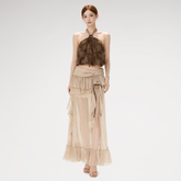 CYNR Sheer Ruffle High-Slit Skirt – view 2