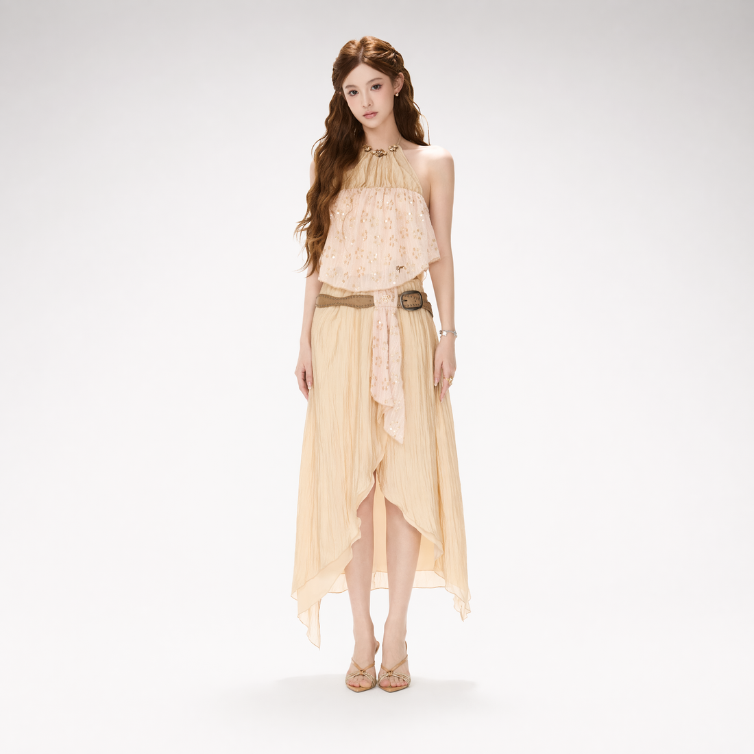 CYNR Beaded Halter Pleated Set – Vest &amp; Tank Tops
