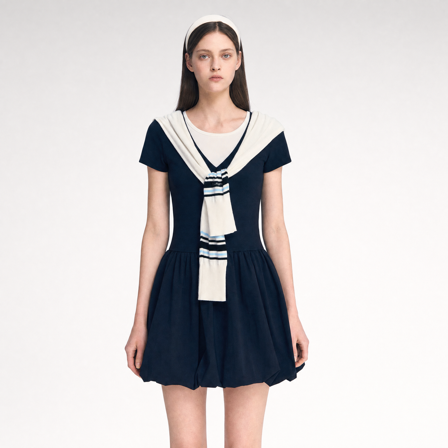 Contrast Trim Bubble Dress