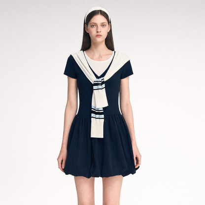 Contrast Trim Bubble Dress