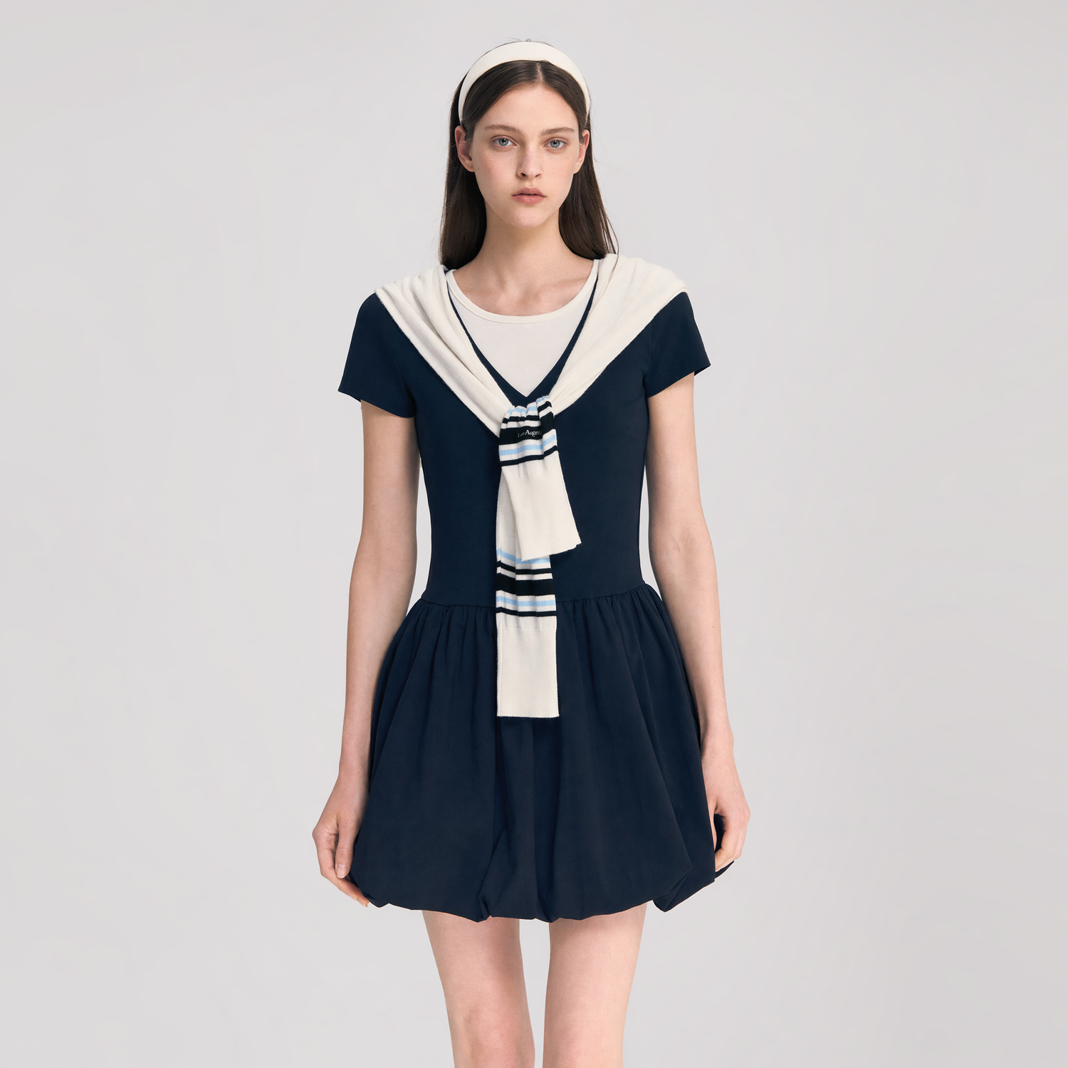 Contrast Trim Bubble Dress