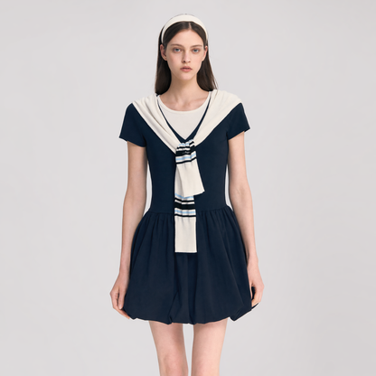 Contrast Trim Bubble Dress