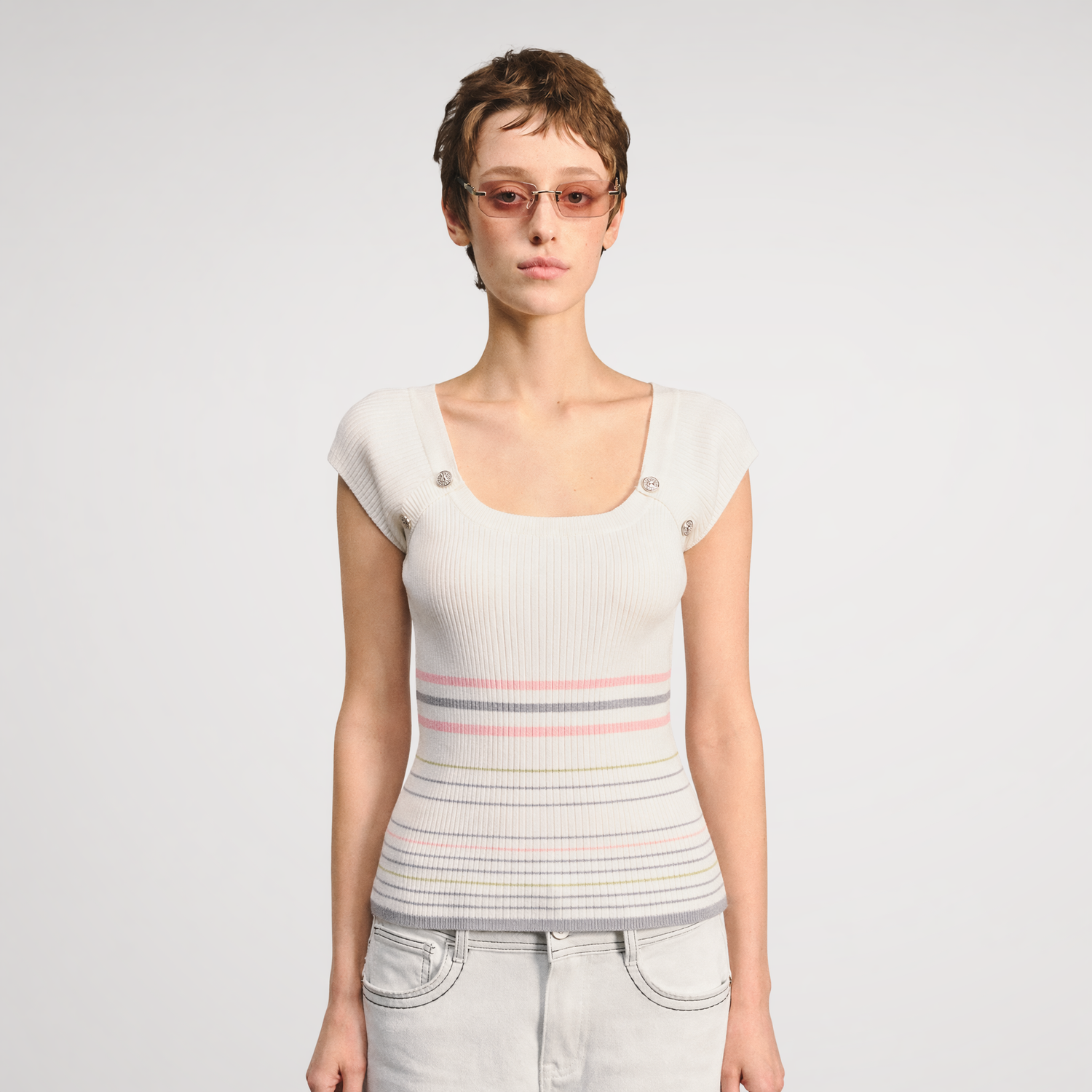 Raglan Stripe Slim Top