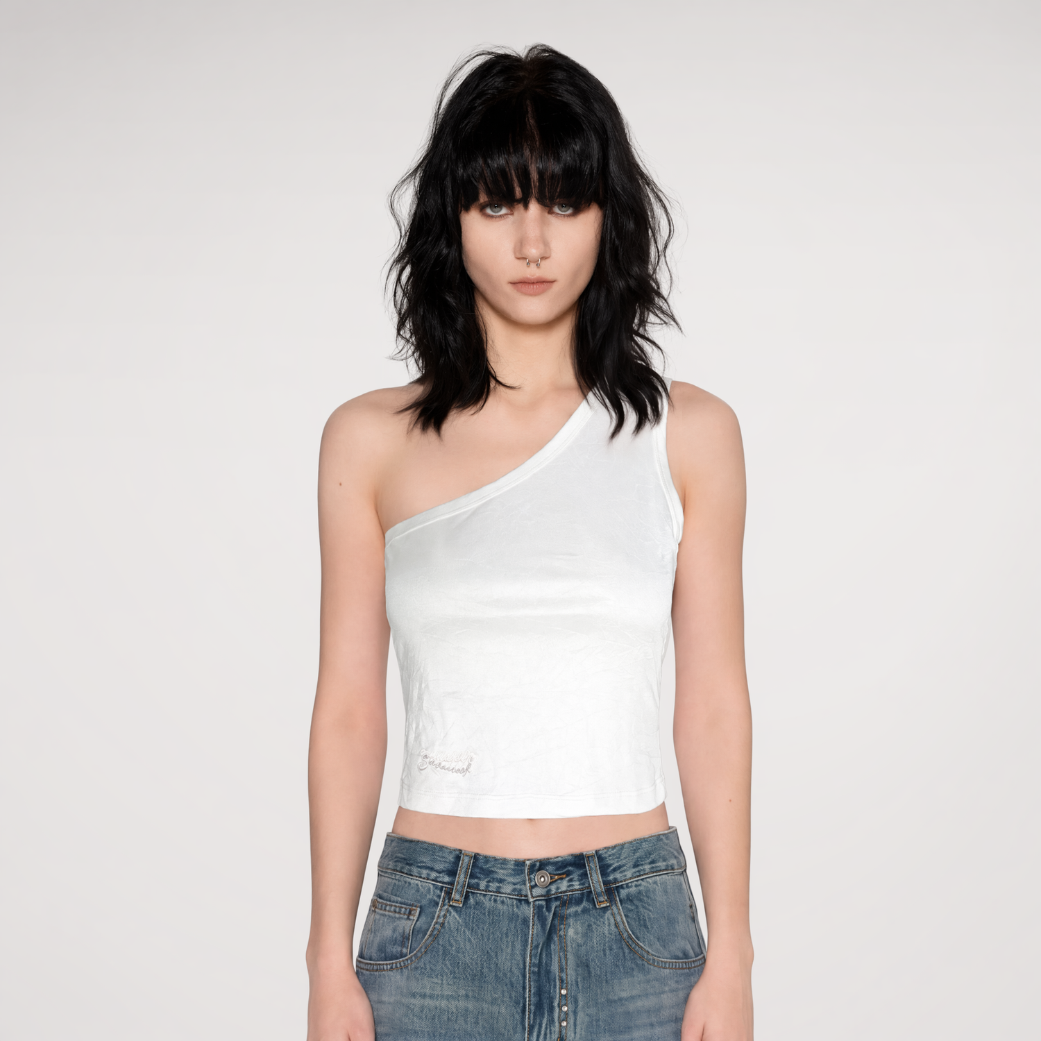 Acetate Asymmetrical Tank Top