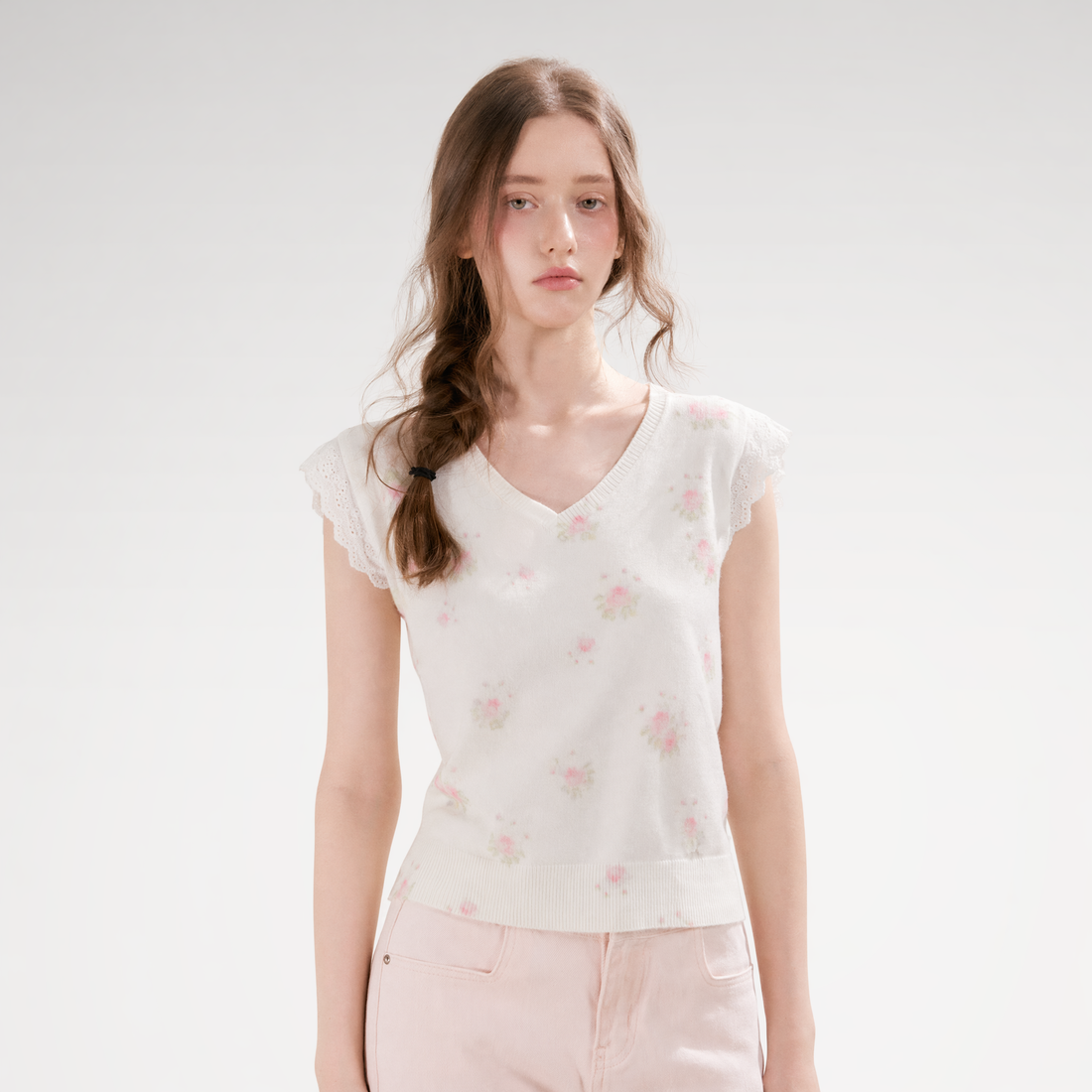 Kroche Rose Lace Knit Tee – view 2