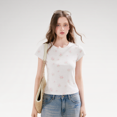 Rose Print Tee