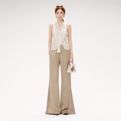 Satin Drape Flare Pants