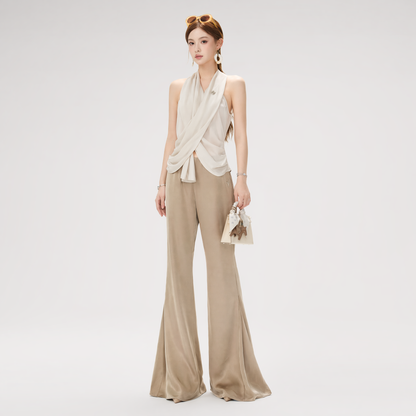 CYNR Satin Drape Flare Pants – view 2