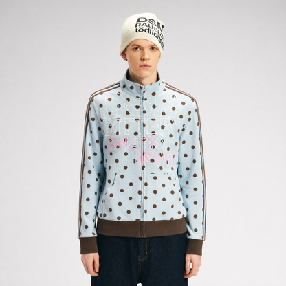 Custom Polka-Dot Stand-Collar Sweatshirt