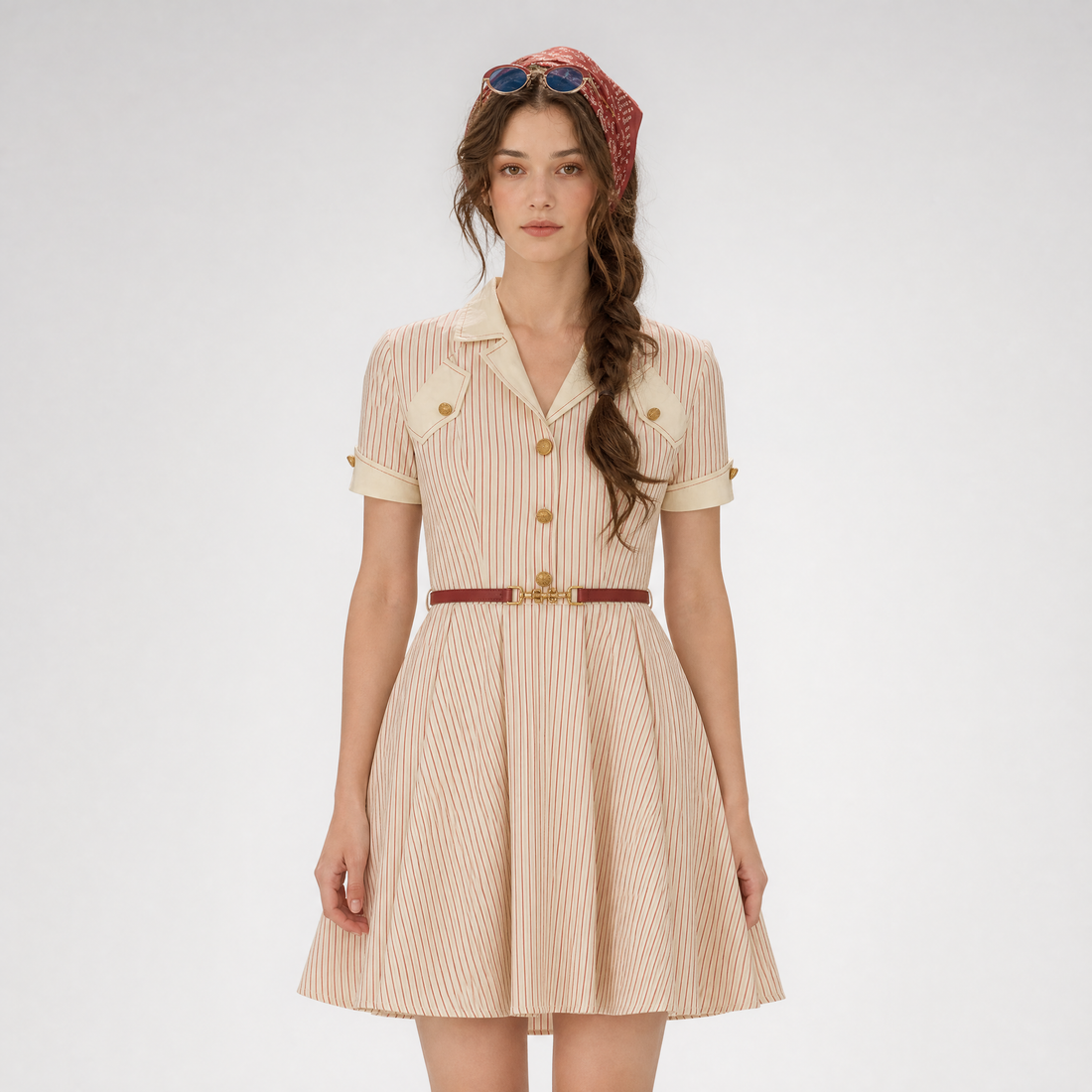 Vintage Striped Cotton Dress