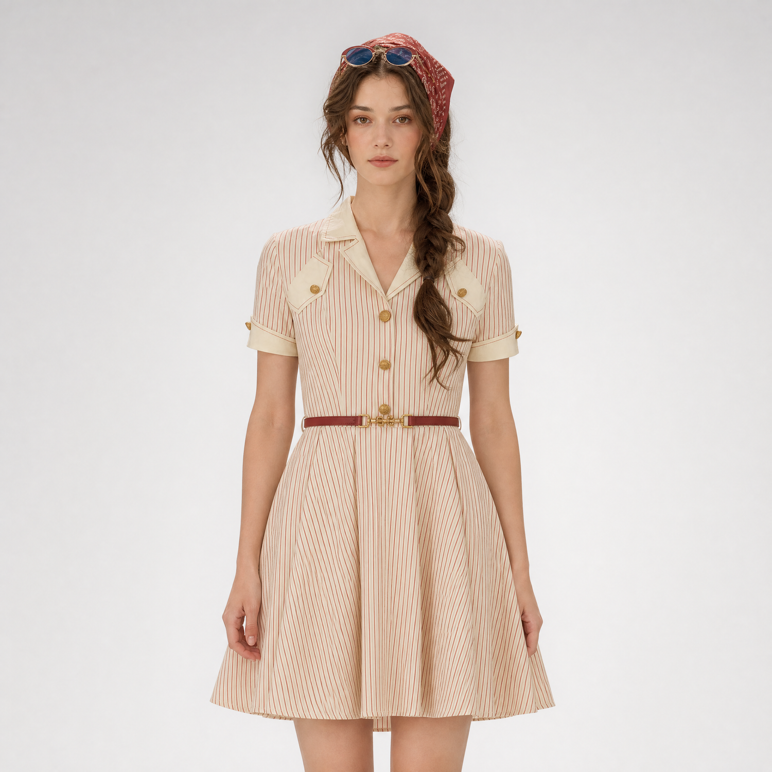 Vintage Striped Cotton Dress