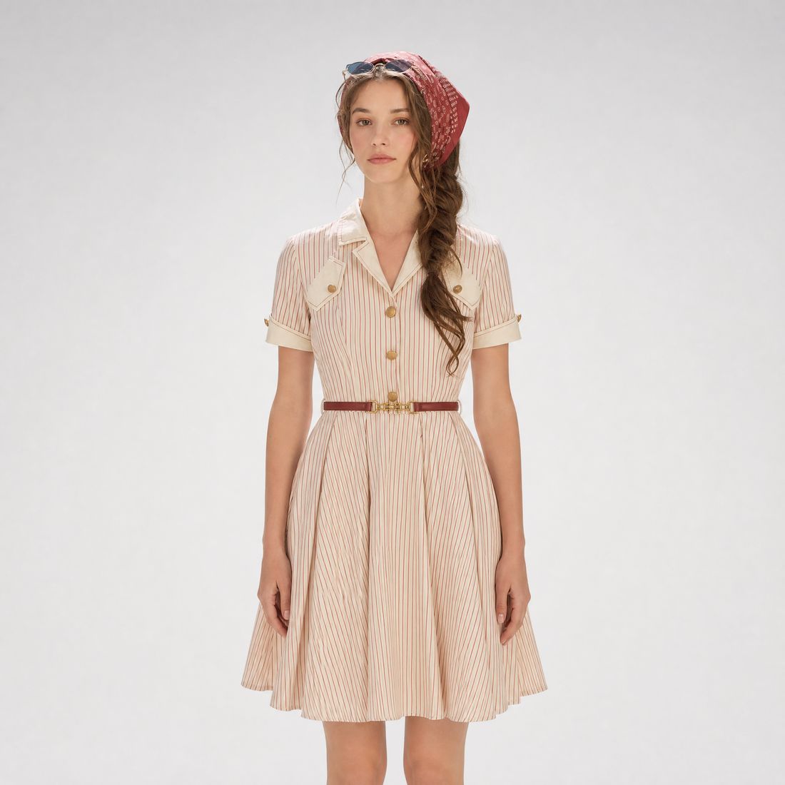 Vintage Striped Cotton Dress