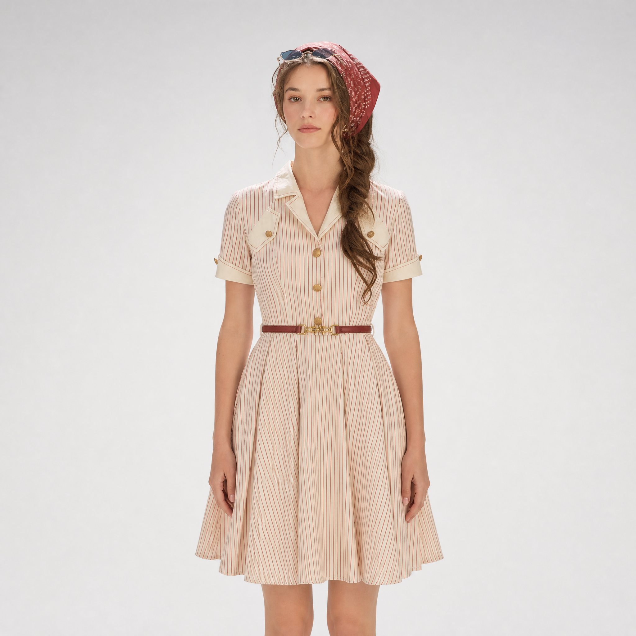 Vintage Striped Cotton Dress