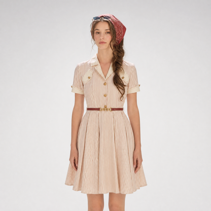 Vintage Striped Cotton Dress
