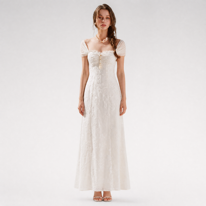 Floral Textured Ruched Maxi Dress