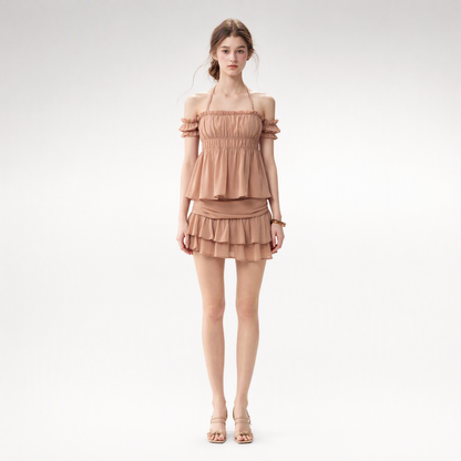 Pleated Chiffon Mini Set
