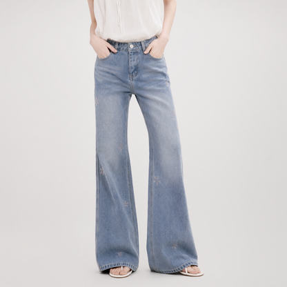 Rhinestone Micro-Flare Jeans