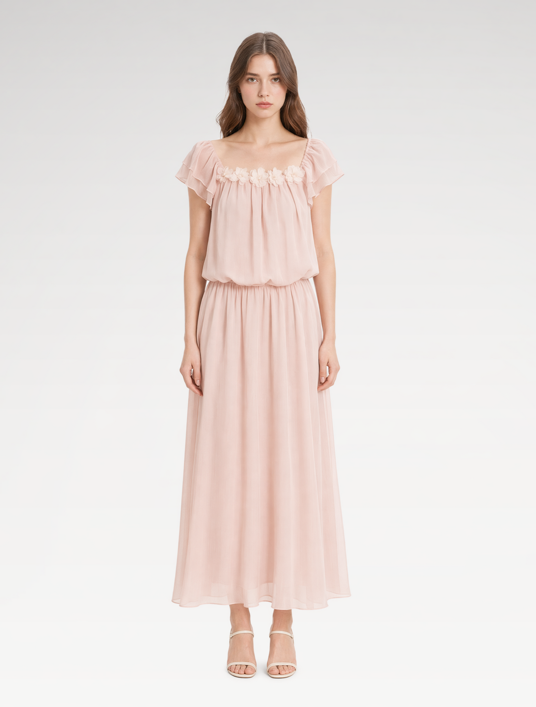 Flower Appliqué Dress