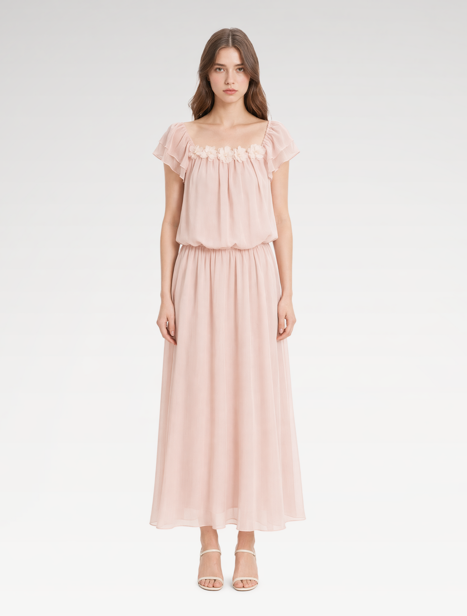 Flower Appliqué Dress