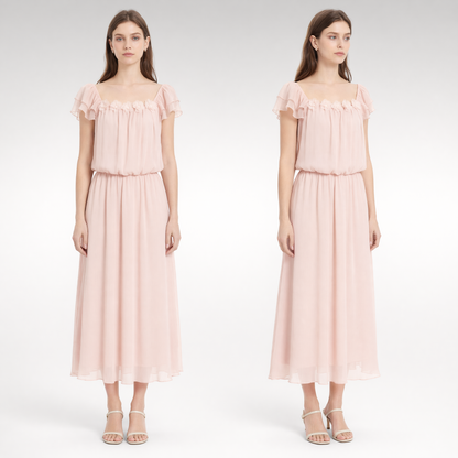 Flower Appliqué Dress