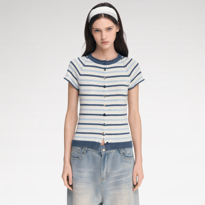 Striped Knit Cardigan