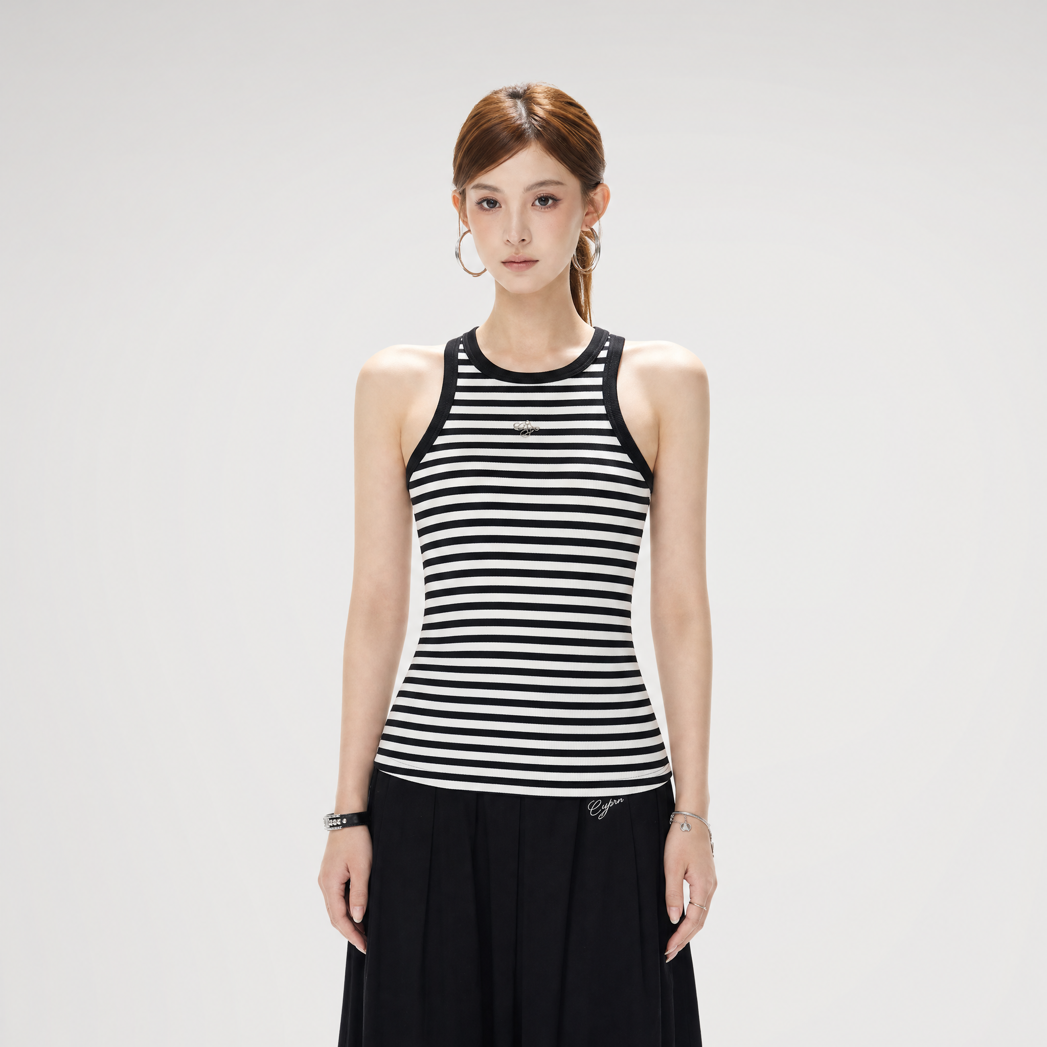 Striped Halter Rib Top