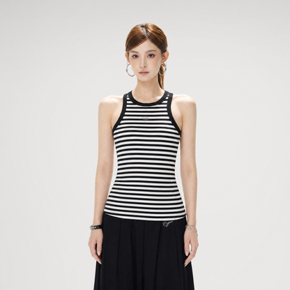 Striped Halter Rib Top