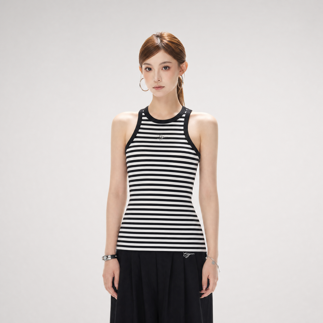 Striped Halter Rib Top