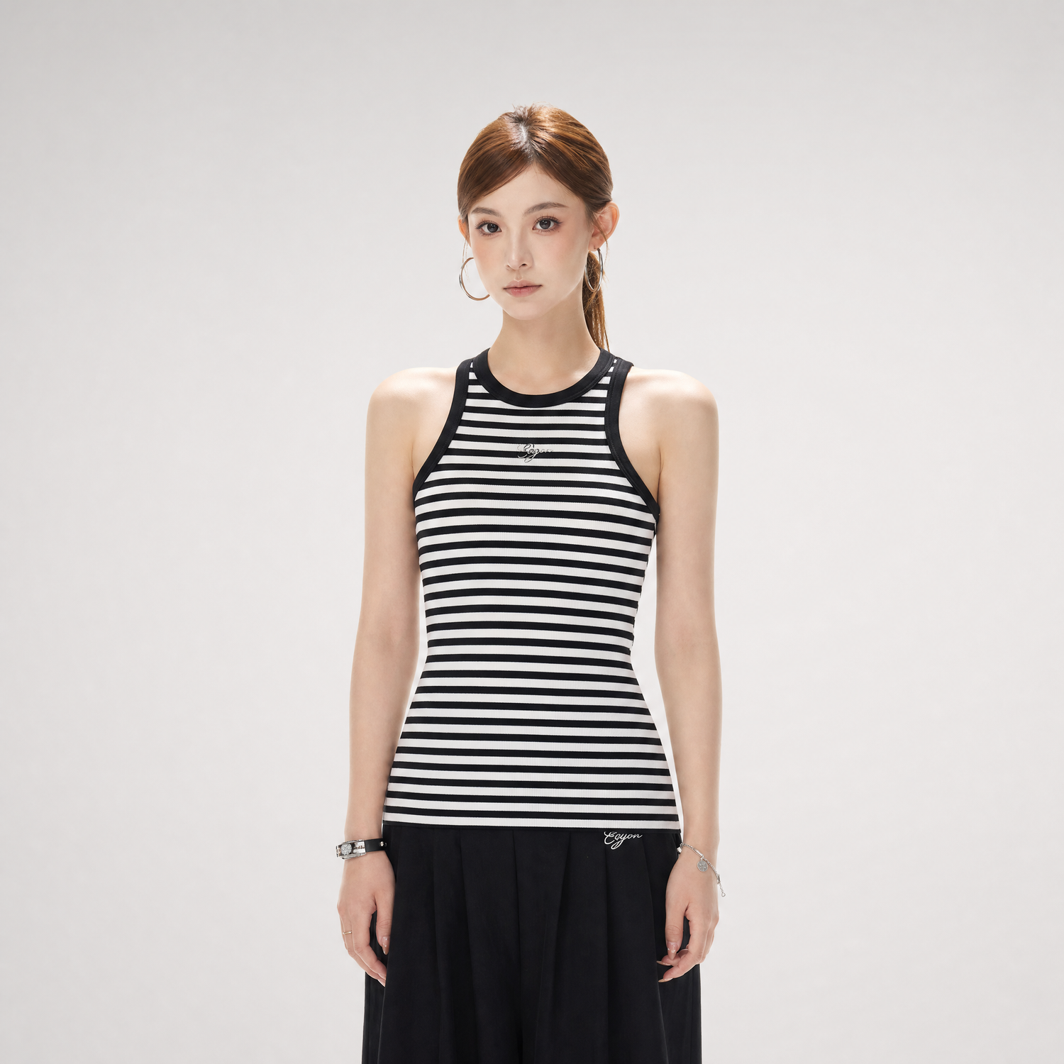 Striped Halter Rib Top