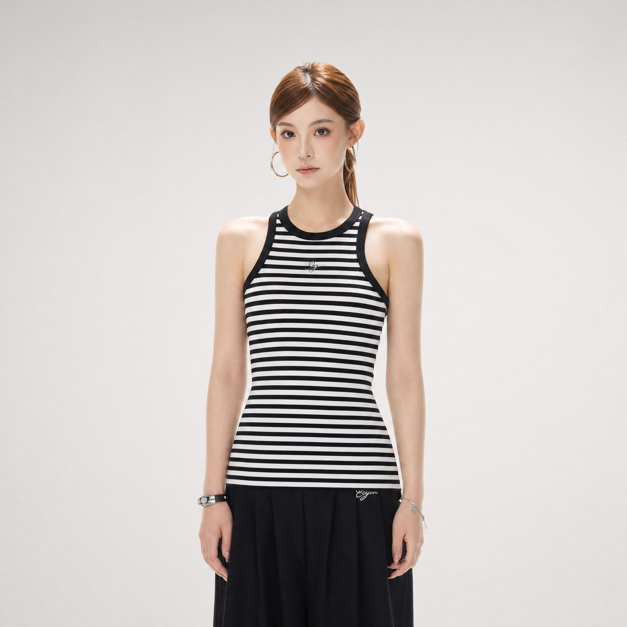 Striped Halter Rib Top