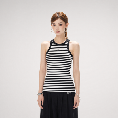 Striped Halter Rib Top