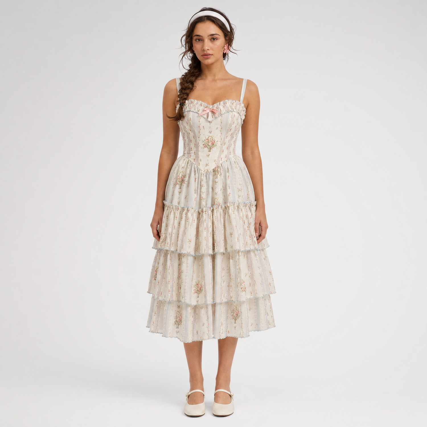 Vintage Ruffle Tiered Dress