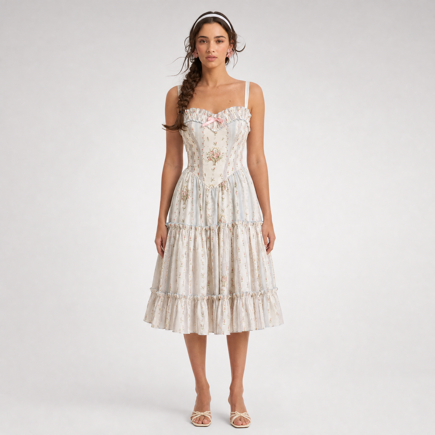 Vintage Ruffle Tiered Dress