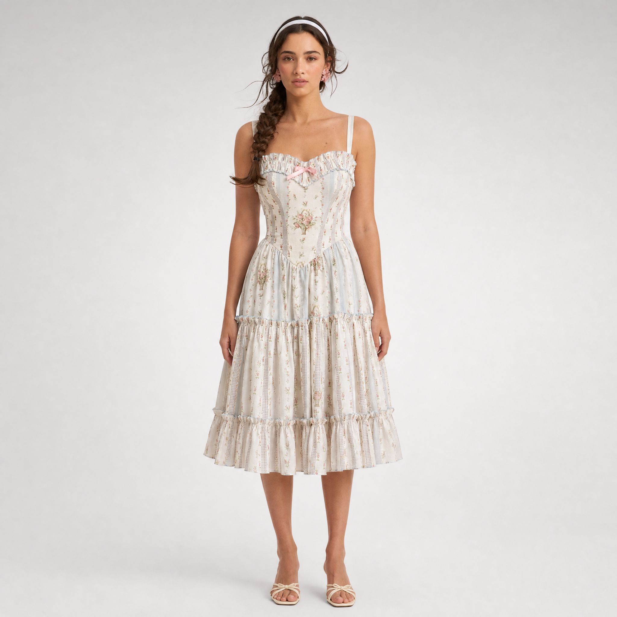 Vintage Ruffle Tiered Dress