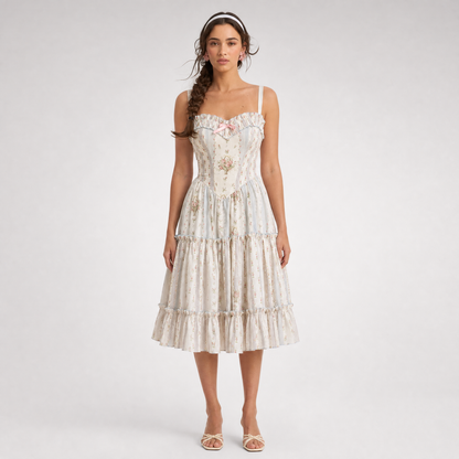 Vintage Ruffle Tiered Dress