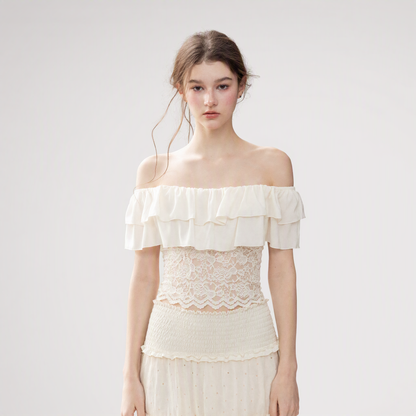 Ruffle Lace Off-Shoulder Top