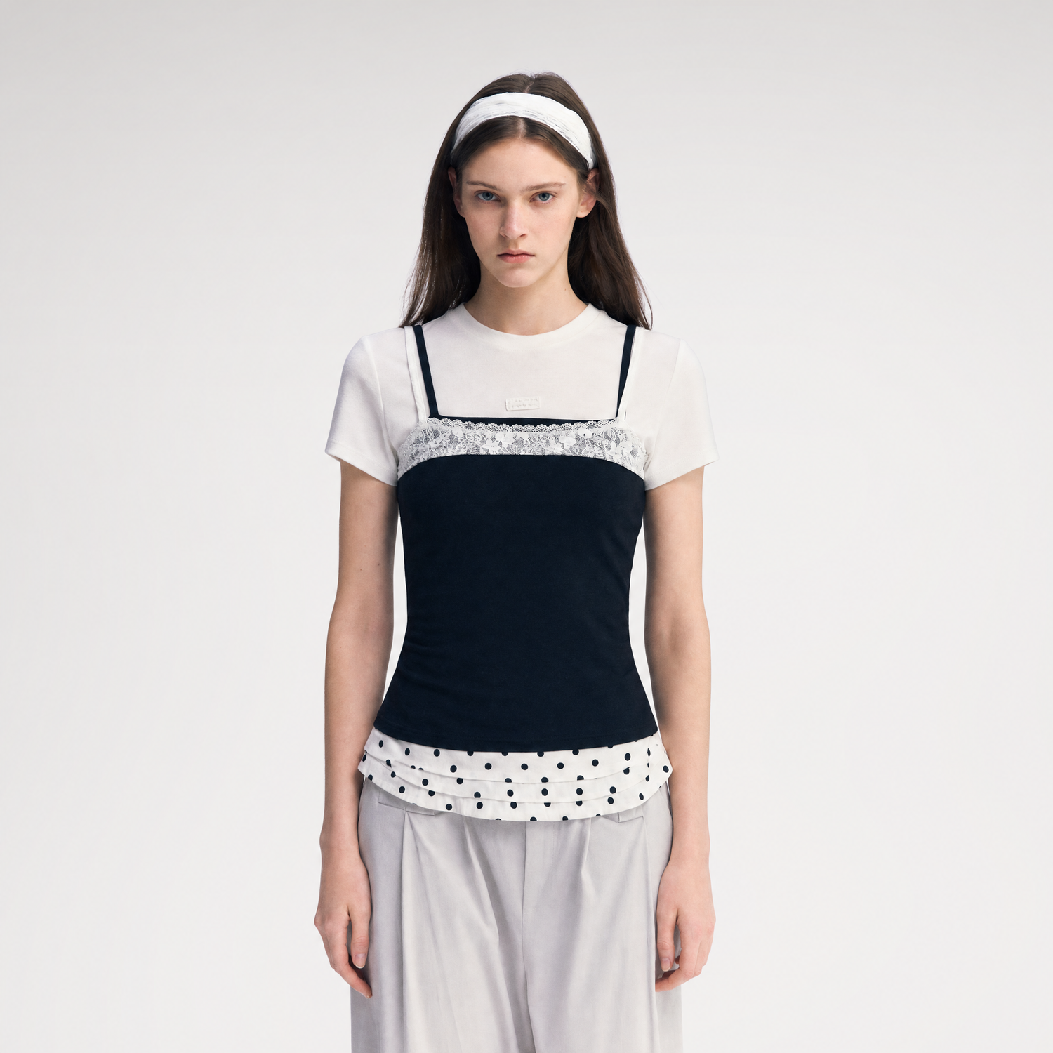 Lace Trim Layered Tee