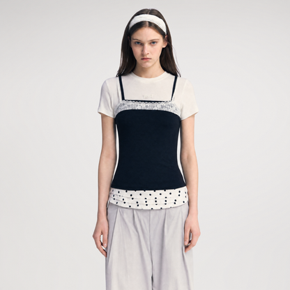 Lace Trim Layered Tee